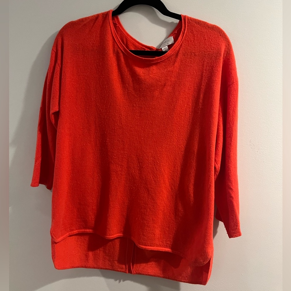 Nordstrom Collection Coral Cashmere Button back Sweater Size M
